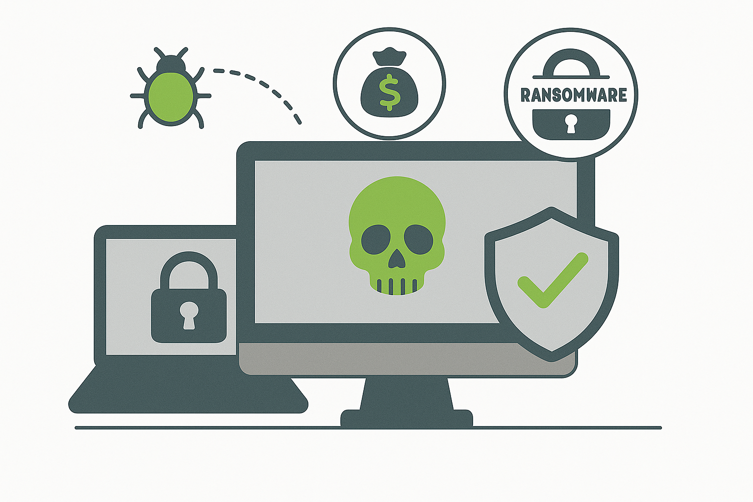 Close-up of hands typing on a laptop displaying cybersecurity graphics, illuminated by purple light.